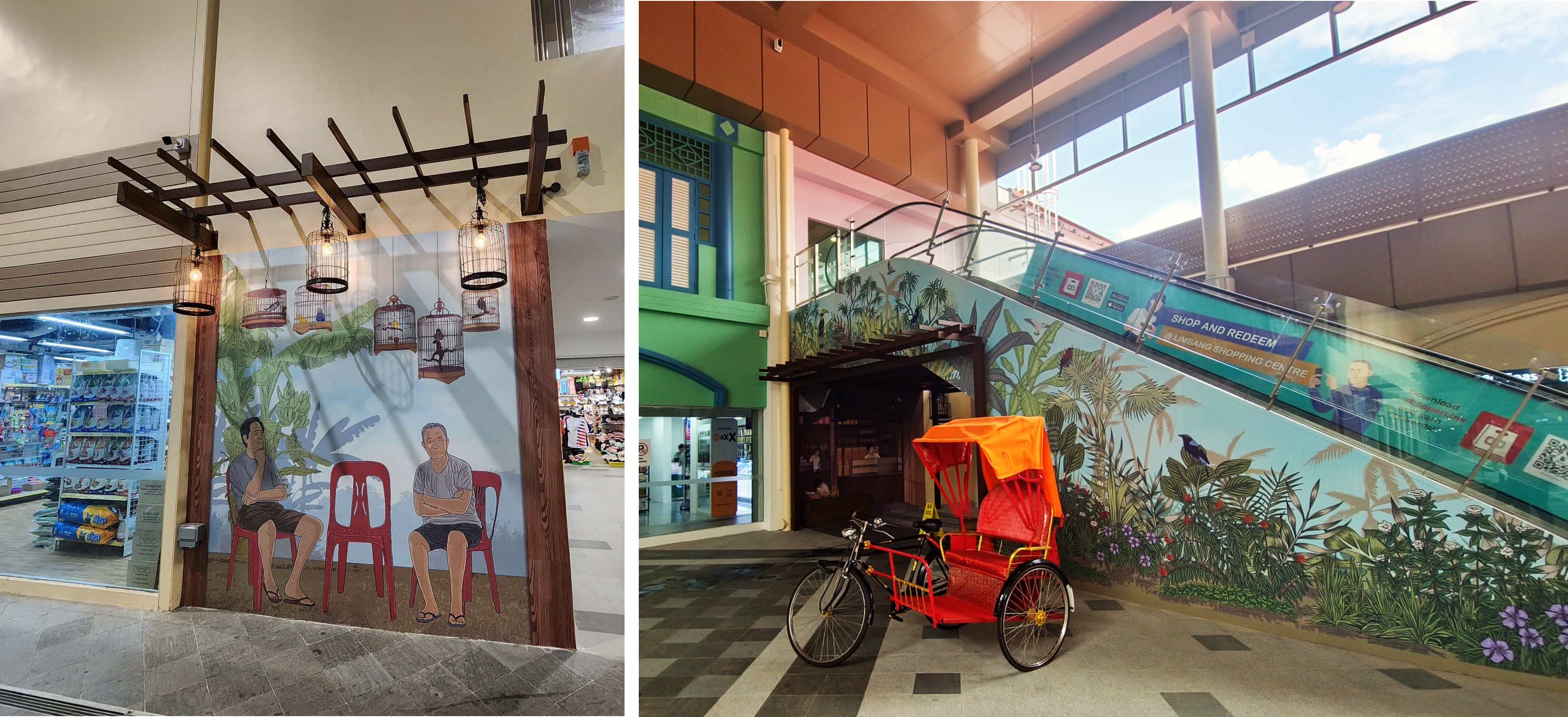 The murals feature a kampung-themed design showing cultivation of fruits and vegetables, reminiscent of olden days where such produce led to trading and employment opportunities.