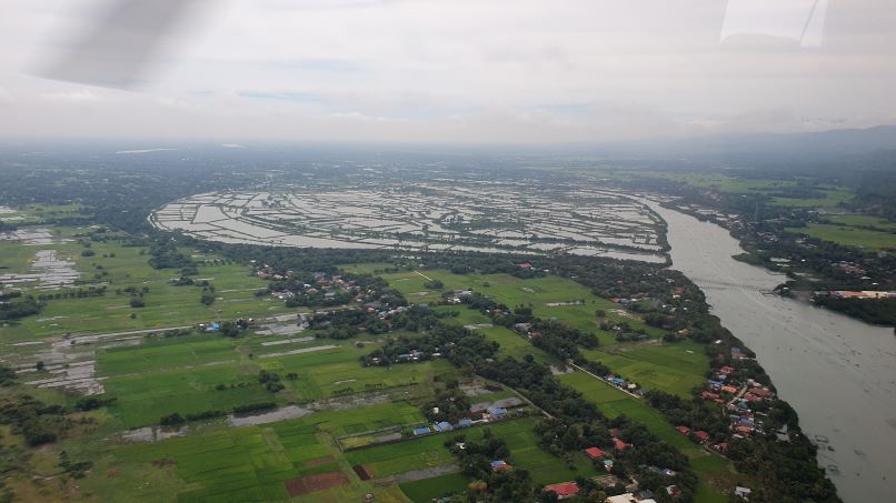Aerial View of the Limahong Channel where bank stabilisation work is taking place.