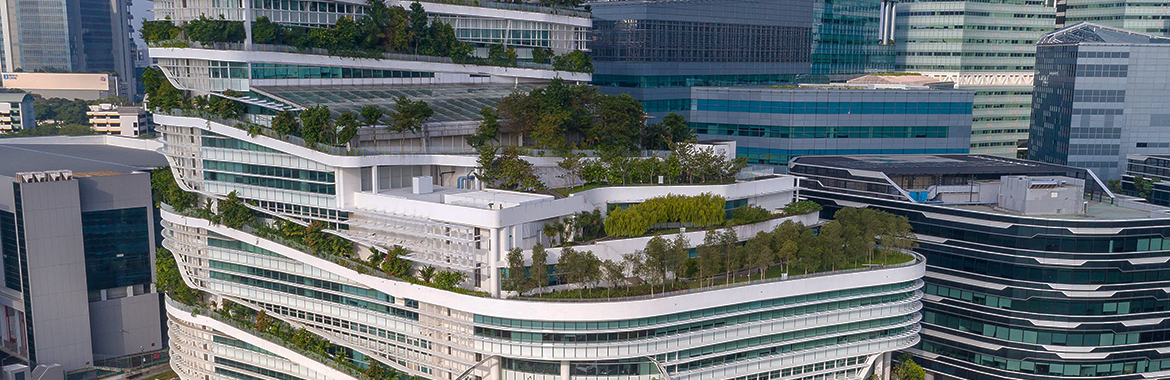 Solaris at Fusionopolis, Singapore. Designed in collaboration with TR Hamzah and Yeang.